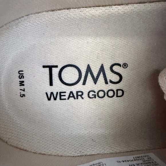 TOMS Men Trvl Lite Court Beige Leather Shaggy Suede Sneakers Size 7.5 - Picture 11 of 13